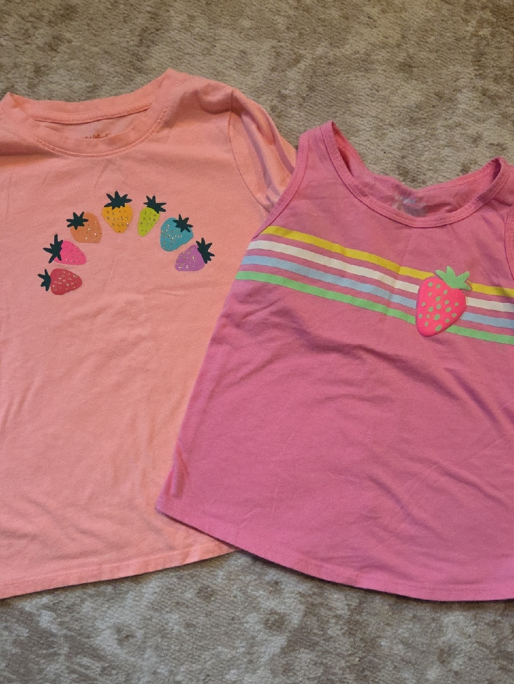 Cat & Jack Pink Strawberry Graphic Tops - Set of 2